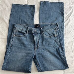 Express Women's Blue Barely Boot Cut Jeans | Midrise